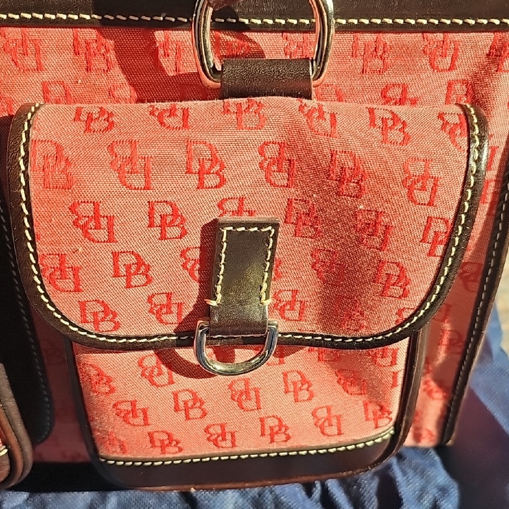 Like New! Vintage Dooney & Burke Red And Brown Satchel Set - Picture 7 of 16